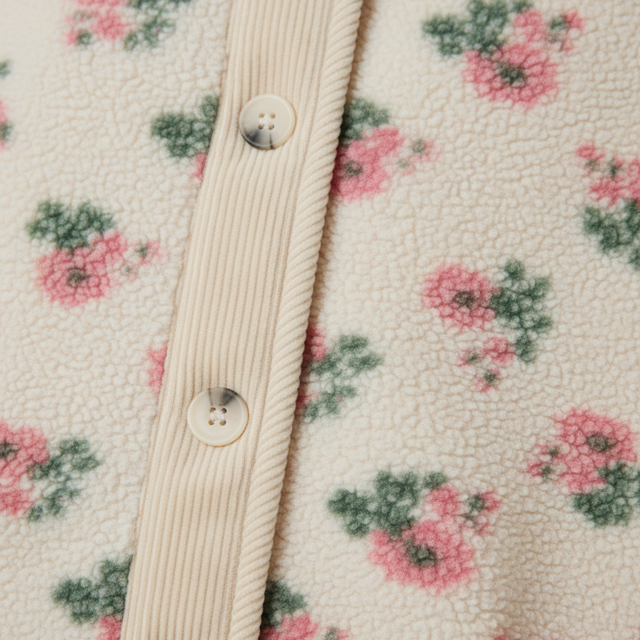 Veste polaire sherpa femme fleurie rose – confort, style et douceur au quotidien