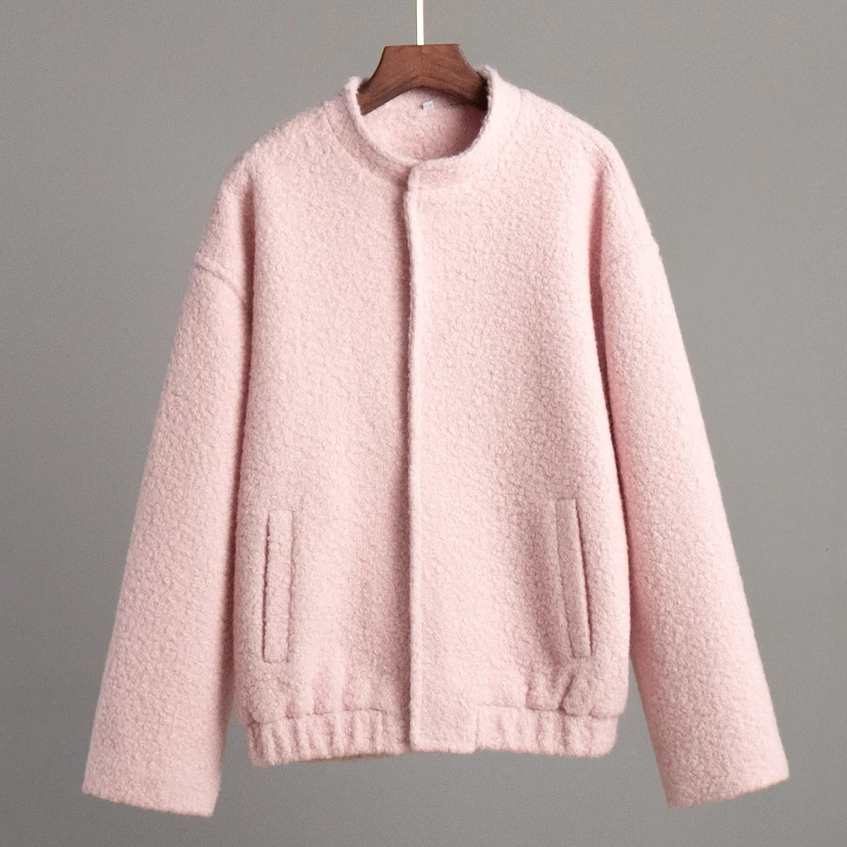 Veste polaire sherpa rose unie – douceur, chaleur et élégance