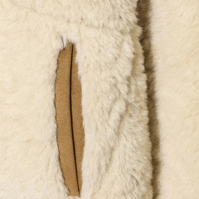 Veste réversible fausse suédine et fourrure