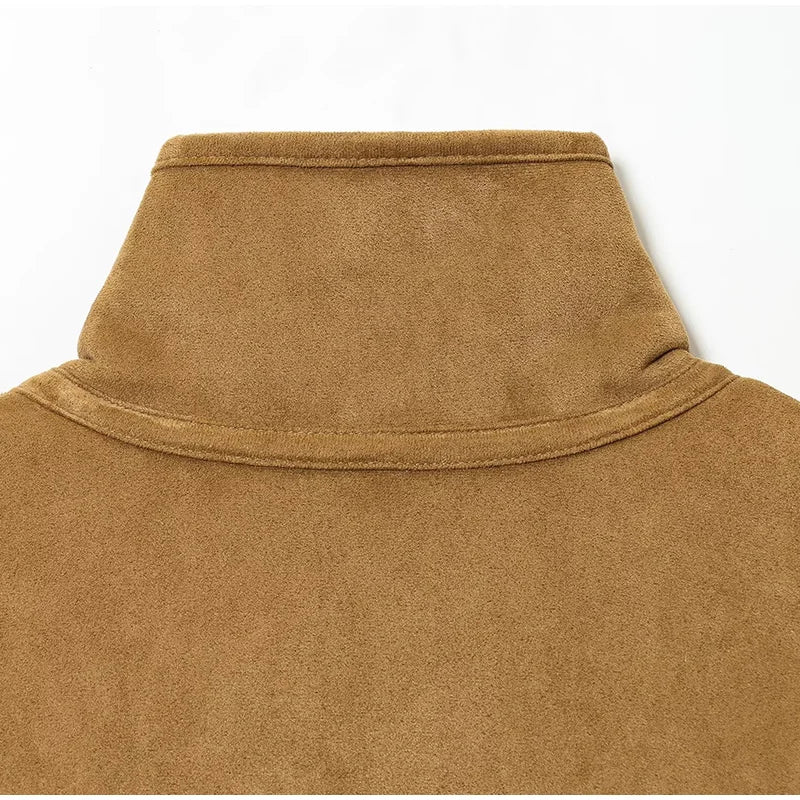 Veste réversible fausse suédine et fourrure