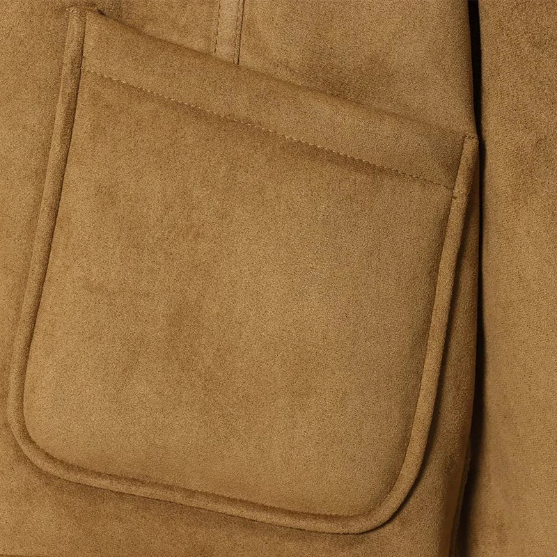 Veste réversible fausse suédine et fourrure