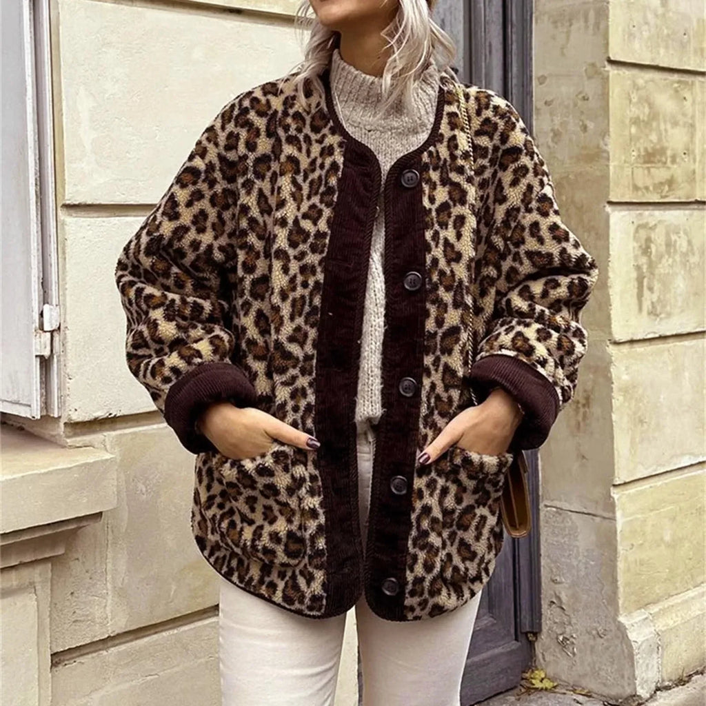 Veste polaire sherpa femme léopard – le top du confort et du style
