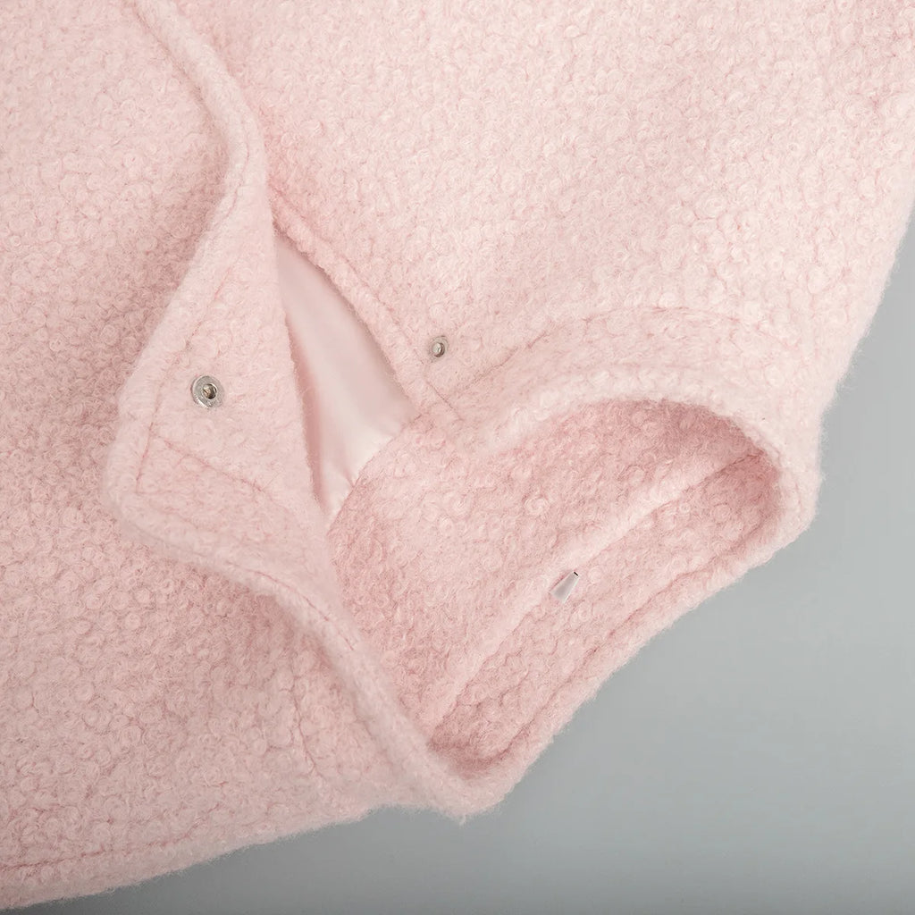 Veste polaire sherpa rose unie – douceur, chaleur et élégance