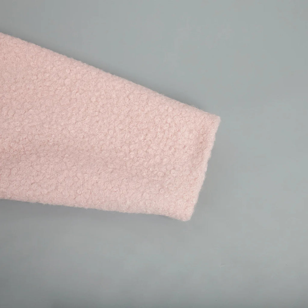 Veste polaire sherpa rose unie – douceur, chaleur et élégance