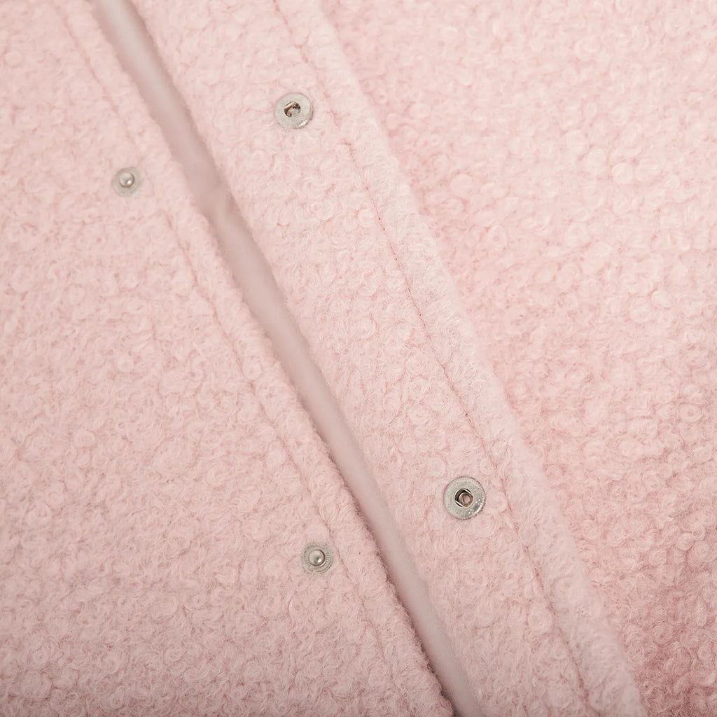Veste polaire sherpa rose unie – douceur, chaleur et élégance