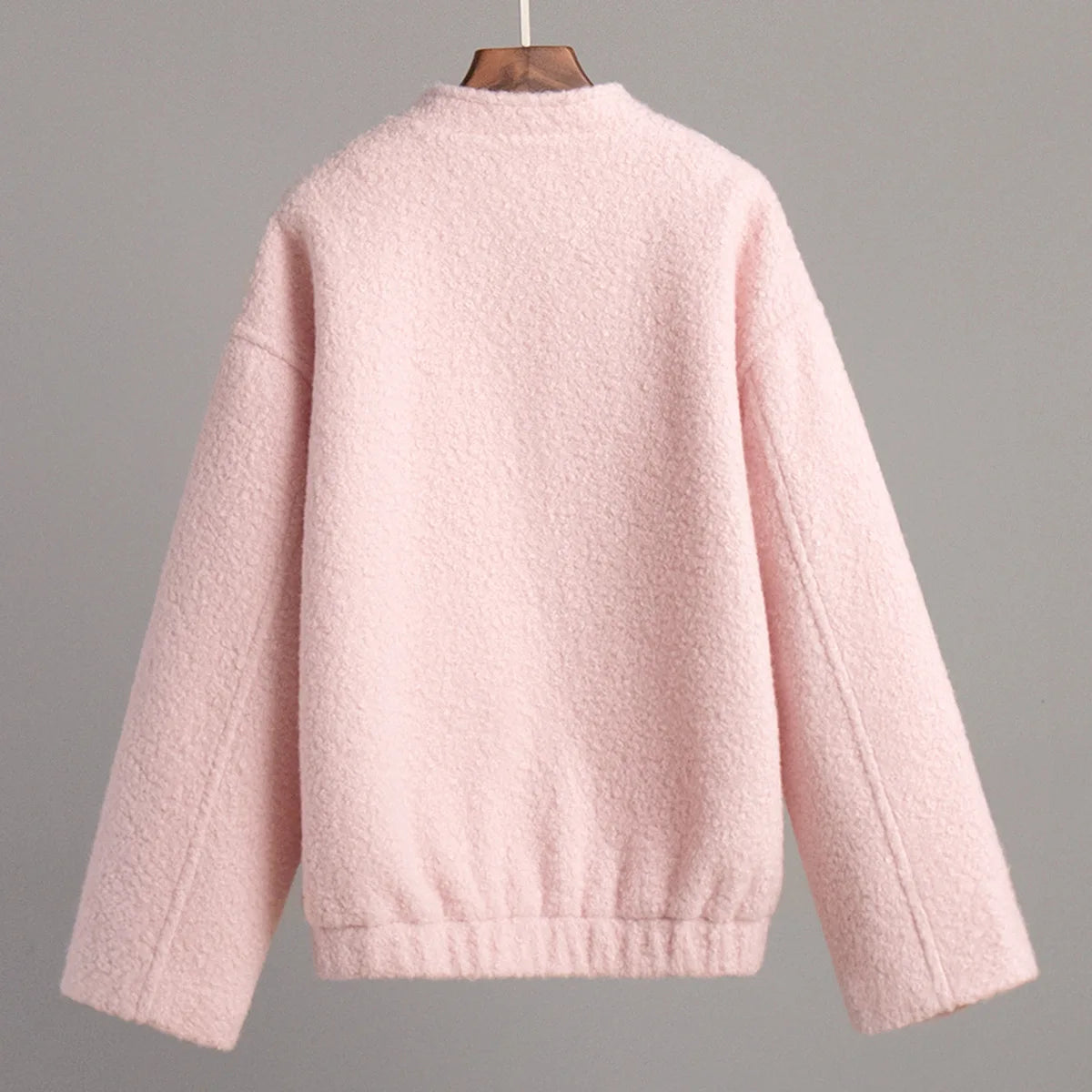 Veste polaire sherpa rose unie – douceur, chaleur et élégance