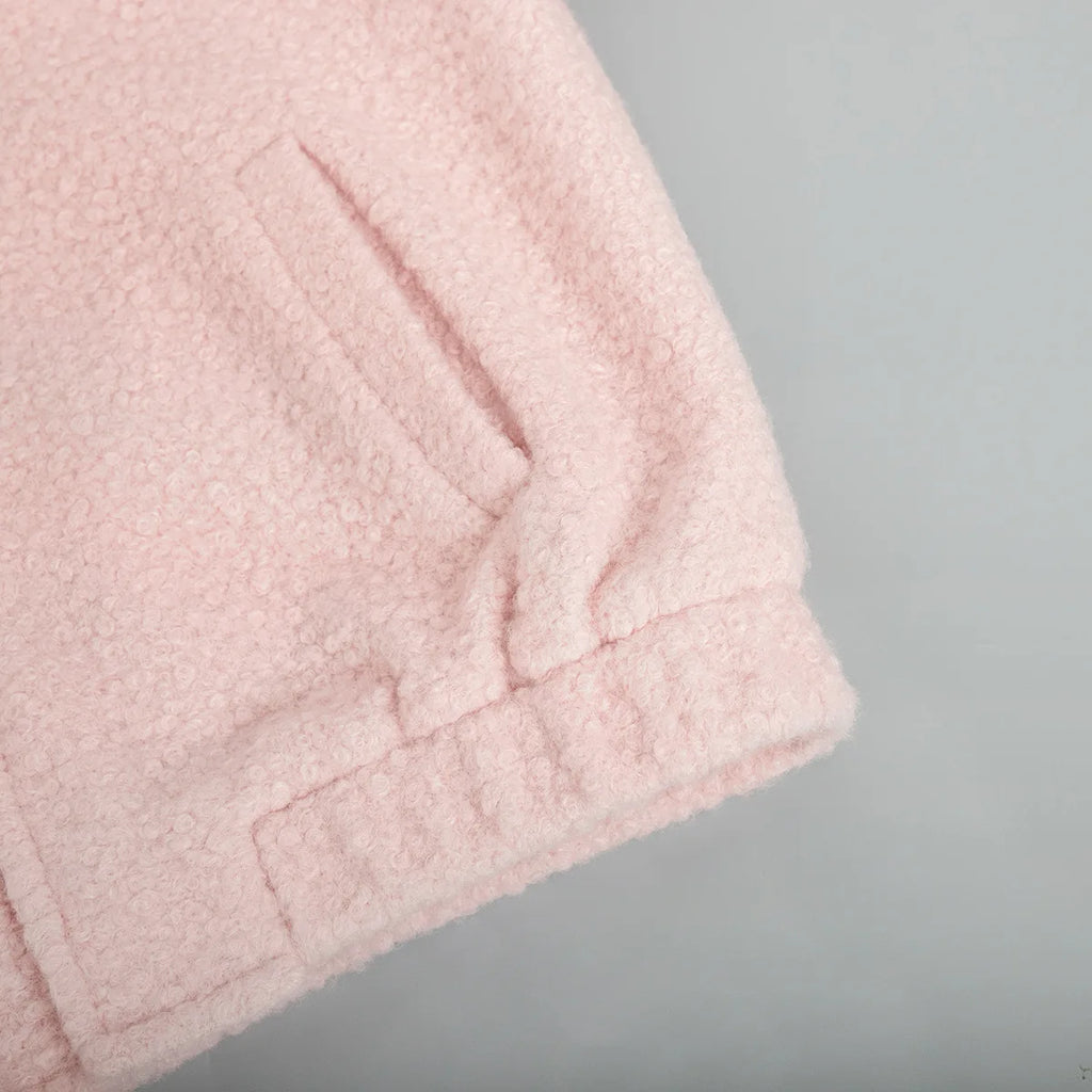 Veste polaire sherpa rose unie – douceur, chaleur et élégance